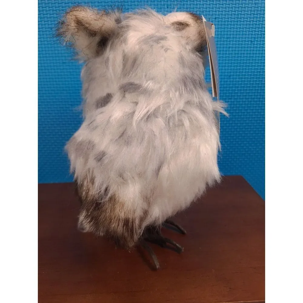 New Northpole Trading Snow Owl Hoot Gray White Table Top‎ Decoration Ornament